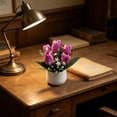 thumbnail image 1 of Artificial Miniature Potted Plants Ornament Tulips Artificial Flower Bonsai For Indoor Decor Desktop Artificial Green Plants, 1 of 6