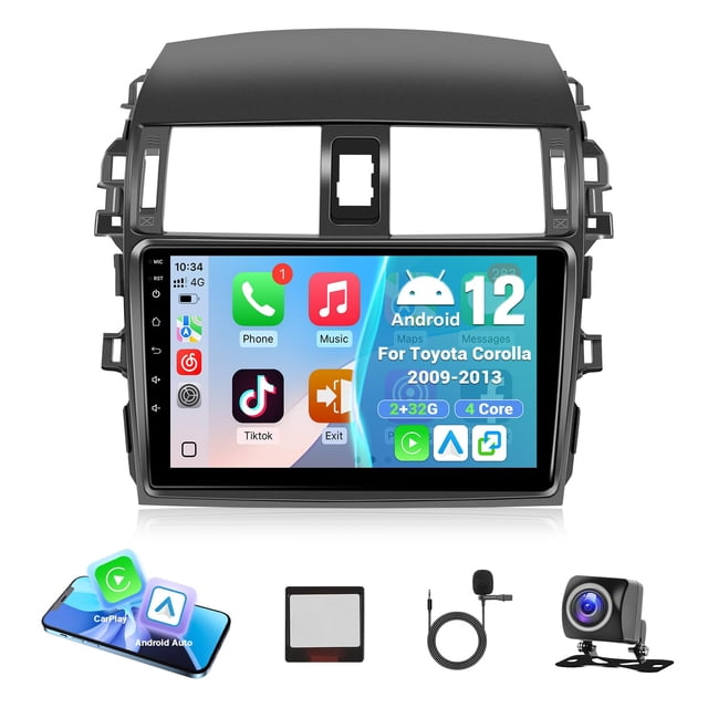 Radio de coche estéreo Leadfan para Toyota Corolla 2009-2013 con CarPlay y Android Auto