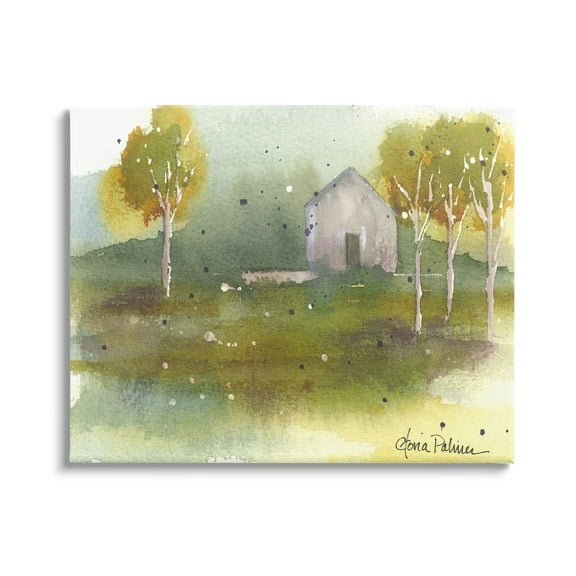 Stupell Industries Countryside Cottage Painting Landscape Painting Gallery Wrapped Canvas Print Wall Art