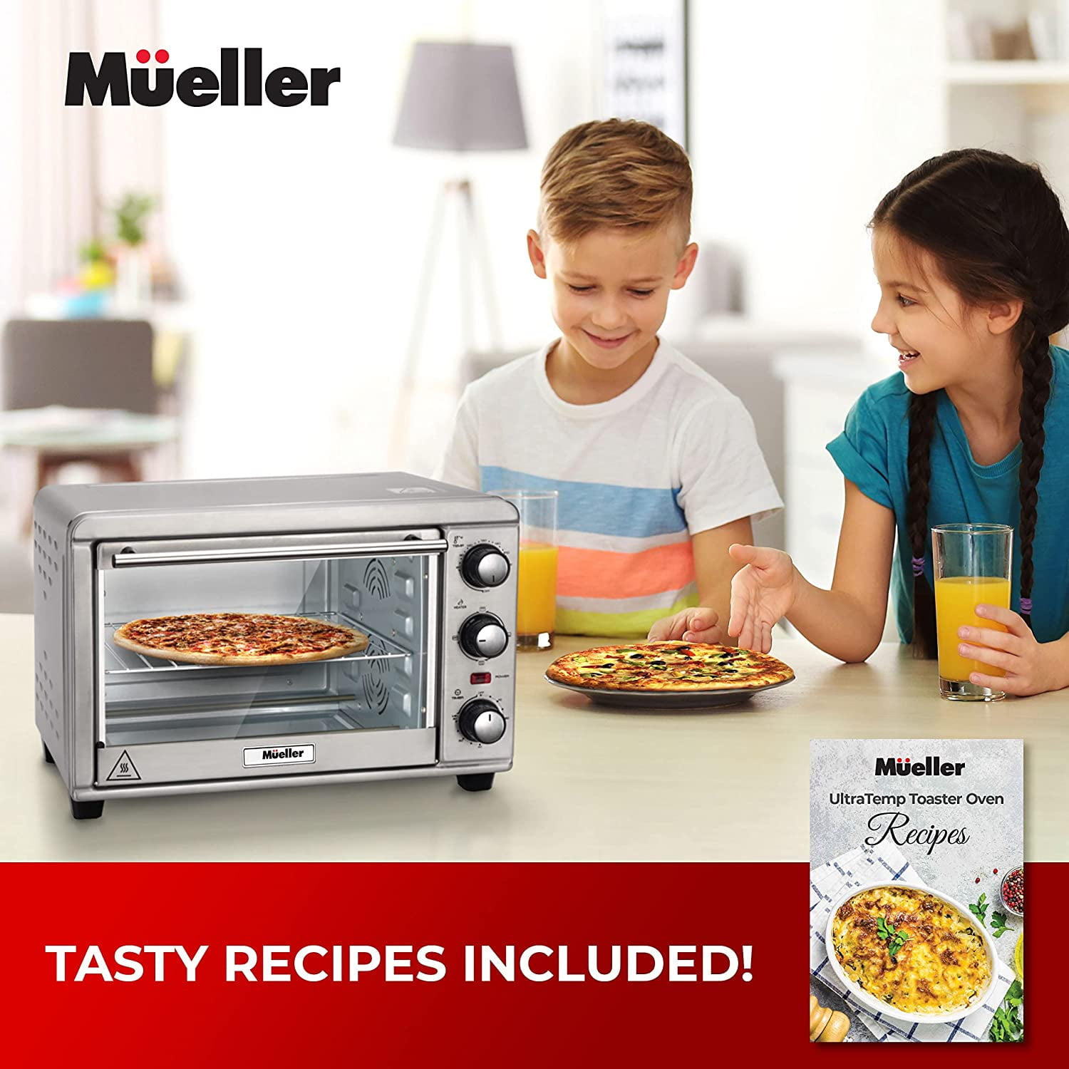 Mueller Toaster Oven with 30 Minute Timer – Toast – Bake – Broiler