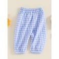 thumbnail image 4 of Suealasg Baby Boys Girls Harem Pants 6M 1T 2T 3T Toddler Boy Girl Elastic Waist Checkered Sweatpants Lounge Pants, 4 of 7