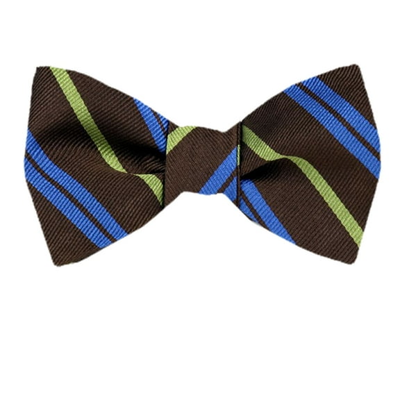 Mens Silk Stripe Plaid Designer Self Tie Bow Tie