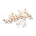 thumbnail image 1 of Peine lateral dorado para cabello de novia Baoblaze Hoja 10cmx6cm, 1 of 8