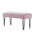 thumbnail image 4 of Home Soft Things Super Soft Faux-Fur Upholstered Bench Ottoman, Burnished Lilac, 46"x16"x22", 4 of 4