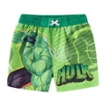 thumbnail image 2 of Marvel Avengers Hulk UPF 50+ Swim Trunks Shorts Bathing Suit (Boys), Sizes 3T-12, 2 of 6
