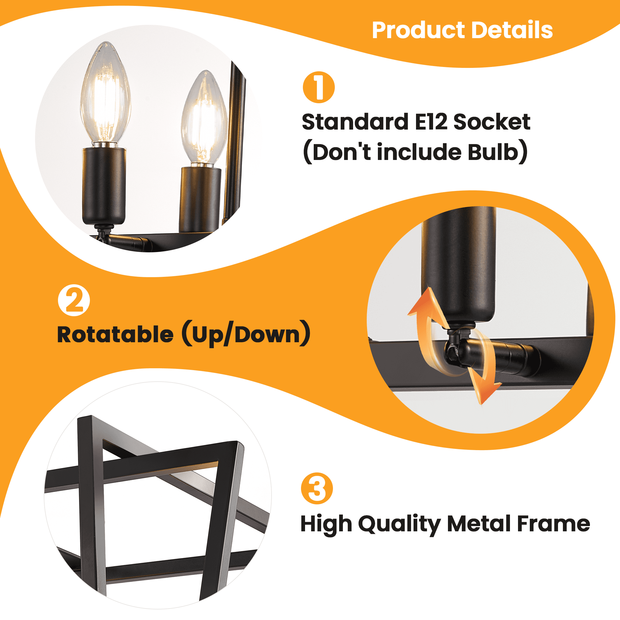 LovingAHome 8 Lights Rectangle Chandelier, Black Farmhouse Chandelier Light Fixture for Dining Room