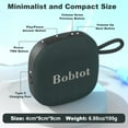 thumbnail image 2 of Bobtot Altavoz Portátil Inalámbrico BT, Mini Altavoces Imp. IPX7 con 16h de Reprod., Sonido Estéreo Pot., Micrófono Int., TWS, para hogar/exterior/fiesta/viaje/regalos, 2 of 7