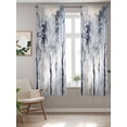 thumbnail image 2 of Grey Forest Curtains 63 Inch Length, Sheer Curtains for Bedroom Living Room Window Abstract Vintage Oil Painting Trees Rod Pocket Voile Drapes Kitchen Curtains Small Half Window 42"x63" 2 Panels, 2 of 6