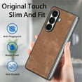 thumbnail image 5 of for Samsung Galaxy Z Fold 7 Case, Classic PU Leather Case with Flip Cover Ultra-Thin Shockproof Drop Protective Anti-falling Lightweight Folding Phone Case Cover - Brown, 5 of 8