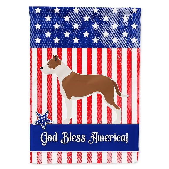 Carolines Treasures BB8406CHF Pit Bull Terrier American Flag Canvas House Size  Large multicolor