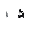 thumbnail image 6 of 2 Pieces Guan Yin Sculpture Abstract Reader Figurine Stone Resin Compact Size for Shelf Office Desktop Use, 6 of 8