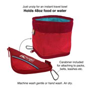Kurgo Zippy Bowl for Dogs, Collapsible Travel Pet Container, Food Grade Silicone, 48 oz, Barn Red