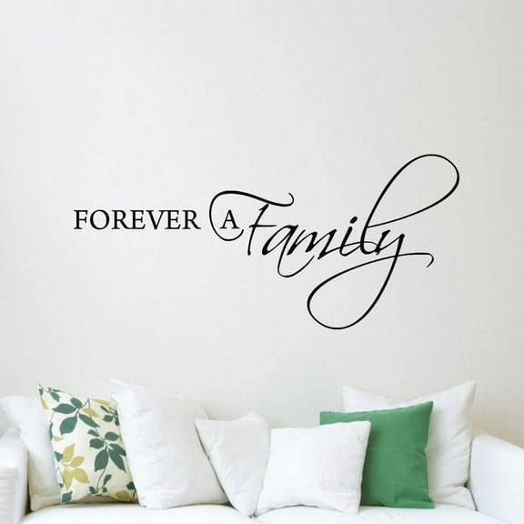 VWAQ Forever a Family Wall Decals Stickers Quotes Family Wall Decor Sayings