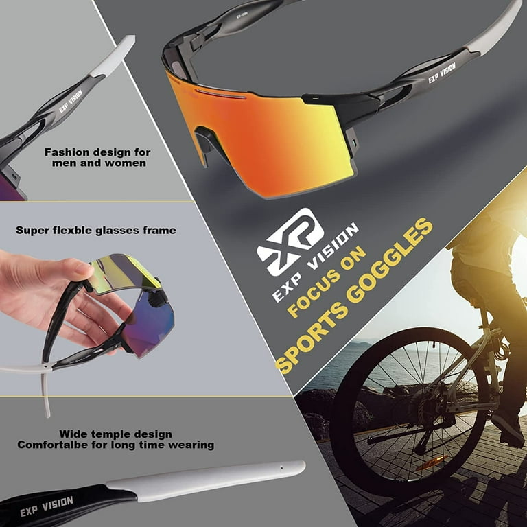EXP VISION Polarized Cycling Glasses, UV 400 Sports, 51% OFF