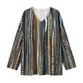 thumbnail image 7 of Women Blouses Sawvnm Women Fashion Plus-Size V-Neck Long Sleeved Printing Top 4XL, 7 of 7