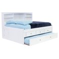 thumbnail image 4 of Discovery World Furniture - Full Size Bed Frame with Headboard Bookcase Captain Day Bed with 3 Drawers & Twin Trundle, Full Size Bed with Storage & Trundle, White, 4 of 5