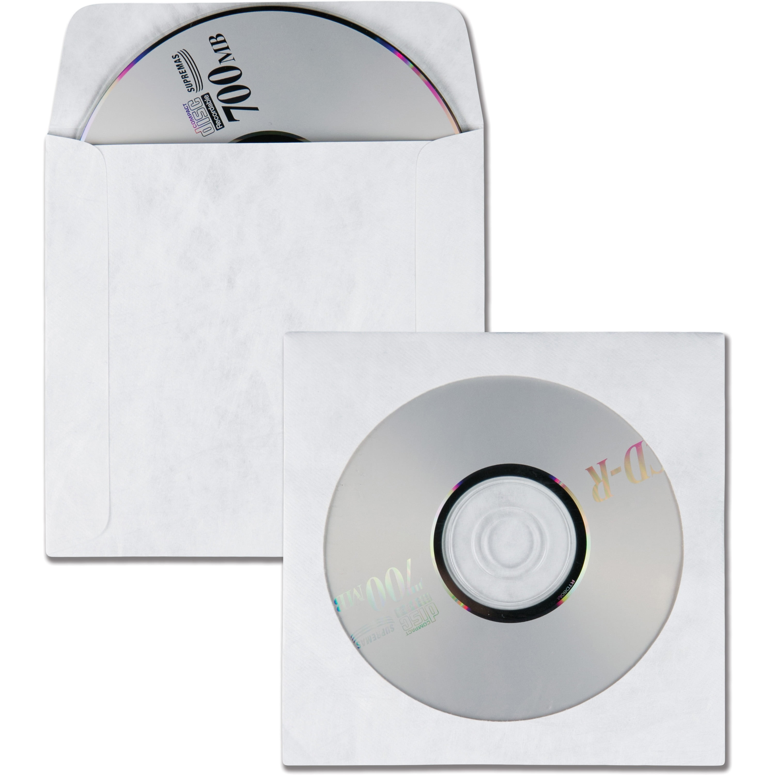 Fellowes CD Sleeves 100 CD Capacity Clear Vinyl Double Sided-50-Pack
