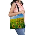 thumbnail image 2 of ABPHQTO Beautiful Landscape Sunflower Field Cloudy Blue Sky Canvas Bag Reusable Tote Grocery Shopping Bags Tote Bag 14x16 inch, 2 of 2