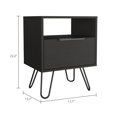 thumbnail image 5 of Boahaus Huelva Nightstand, 1 Drawer, Manufactured Wood, Black, 5 of 5