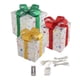 thumbnail image 2 of 3 cajas de regalo navideñas iluminadas con lazo para el árbol de Navidad de interior y exterior. Vistoso, 2 of 9
