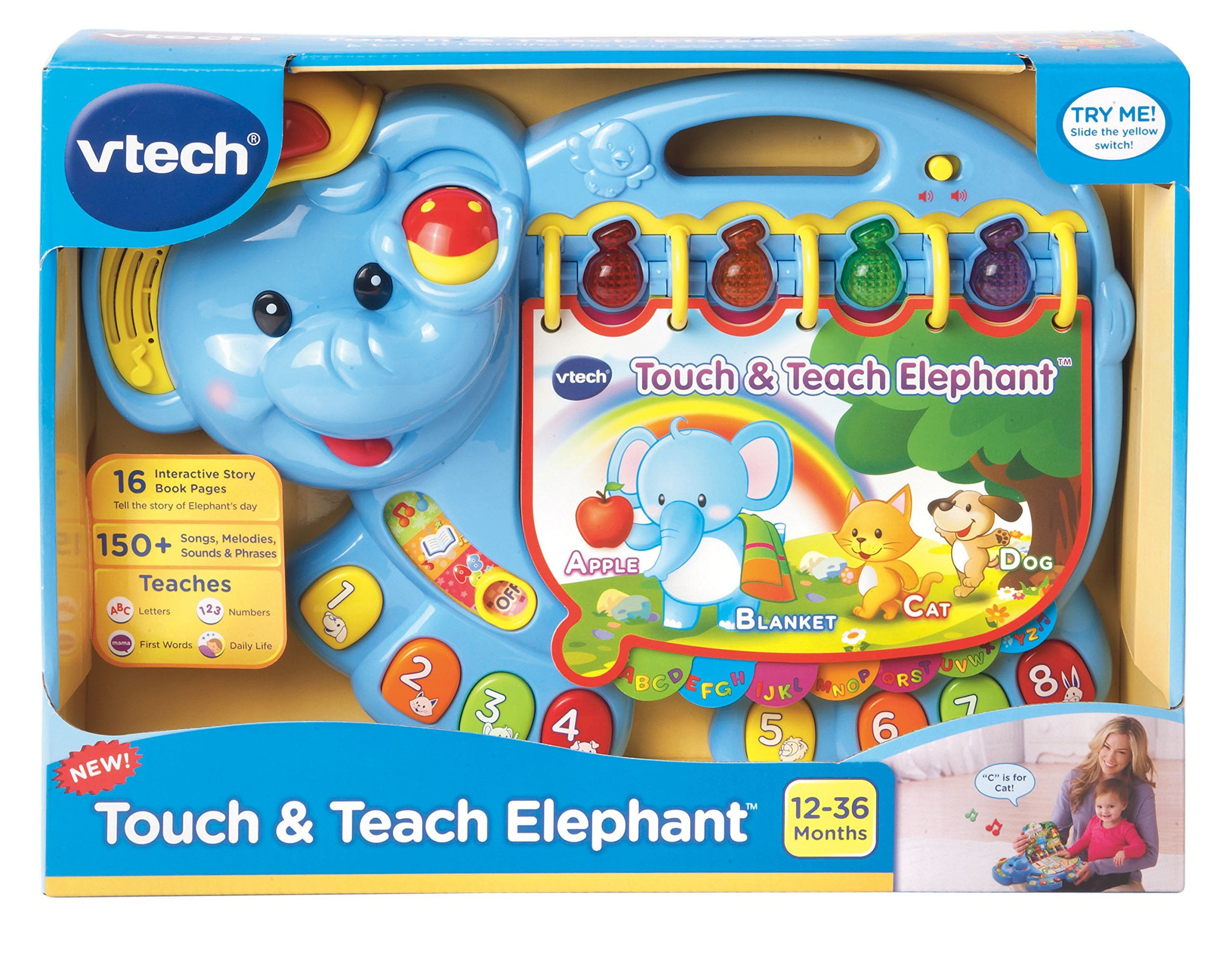 Vtech Touch and Teach Elephant Learning Educational Toy Numbers Alphabet Songs 
