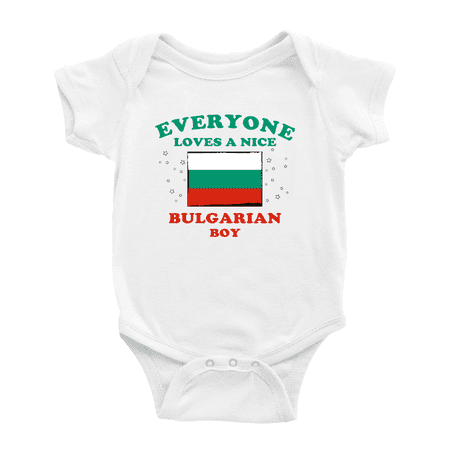 

Everyone Loves a Nice Bulgarian Boy Cute Baby Bodysuit (White 3-6 Months)