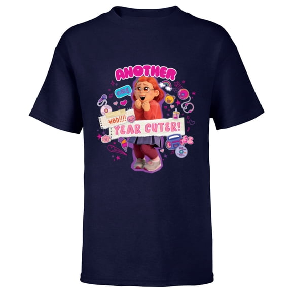 Disney and Pixar’s Turning Red Birthday Another Year Cuter - Short Sleeve T-Shirt for Kids - Customized-Navy