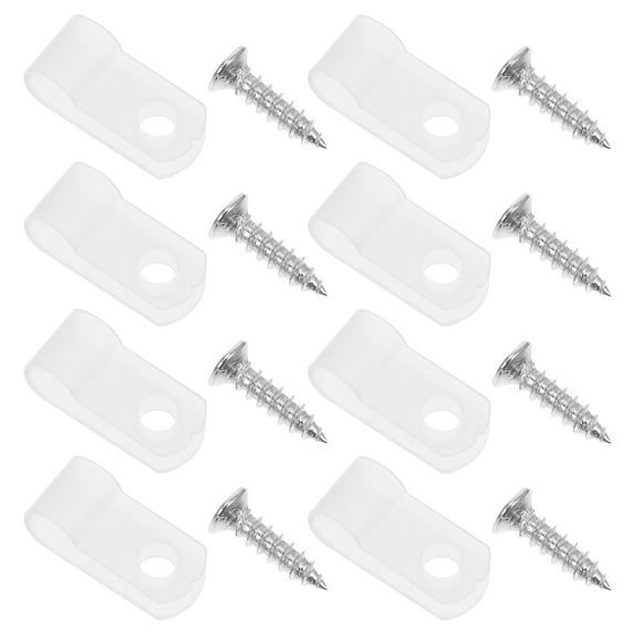 OUNONA 100pcs Rope Light P/ Mounting Clips 1/ 4 Inch with Stainless Steel Screws Cable Clips Wire Clamp for Wire Management Rope Light Clips for Outside String Lights