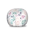 thumbnail image 1 of Retro Storage Toy Bag Chair, Vintage Bird Cages Pattern in Various Pastel Tones Canary with Swirly Tales Drawing, Stuffed Animal Organizer Washable Bag, Small Size, Multicolor, by Ambesonne, 1 of 3