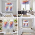 thumbnail image 6 of Modern Abstract Art Kitchen Curtains Sets for Windows 24 Inch Length, Colorful Wave Rod Pocket Window Treatments Tier Curtains and Valances Set for Bedroom/Bathroom, 6 of 8