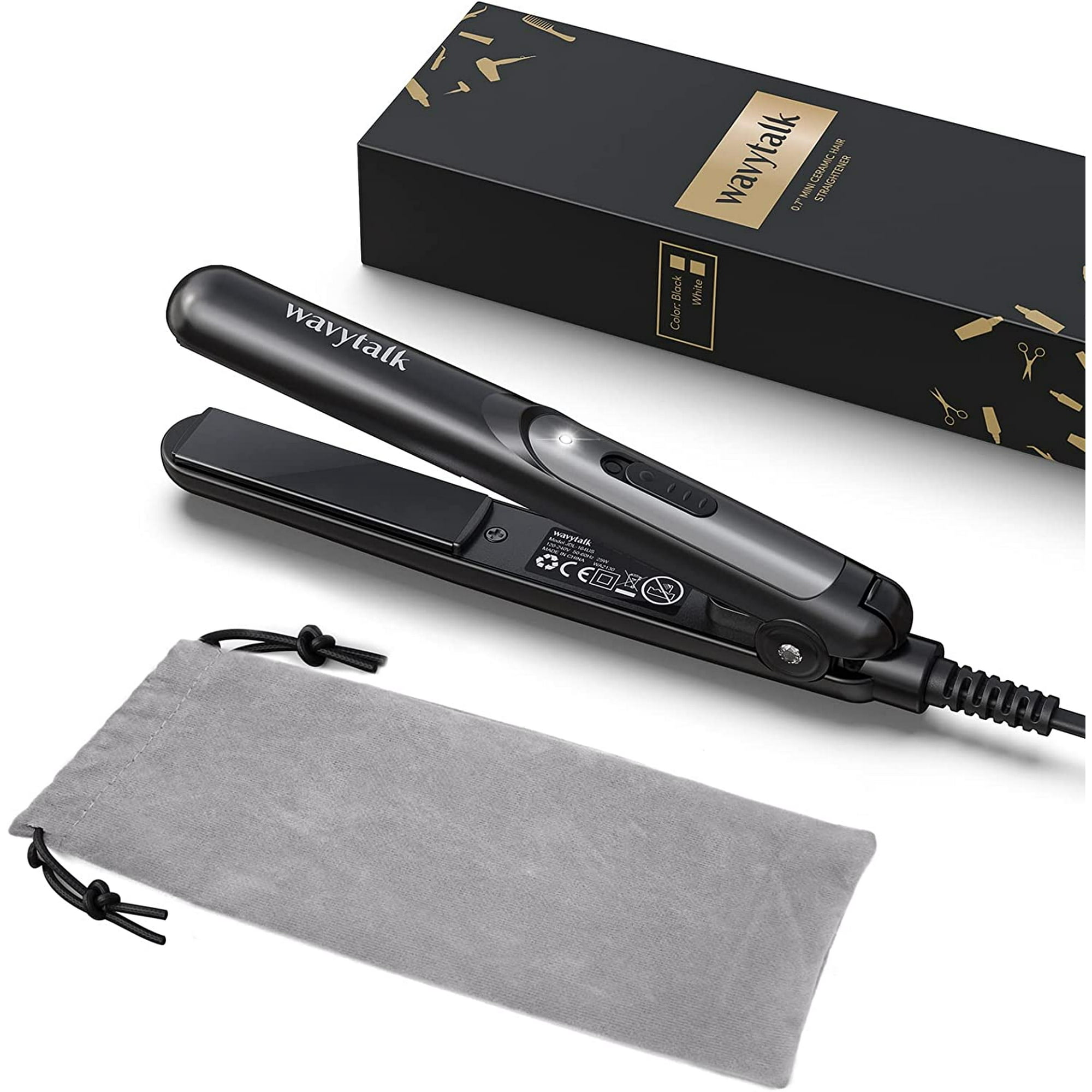 HAHDAXIA Wavytalk Mini Hair Straightener Travel Flat Iron 0.7 Inch Mini Flat Iron for Short Thin Hair Bangs Small Straightener Dual Voltage Black Walmart