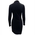 thumbnail image 5 of Lilgiuy Clearance under 5$ Women Velvet Bodycon Tight Mini Dress Turtleneck Dress Ruched Side Drawstring Dress Elegant Knee Dress Clubwear, 5 of 6