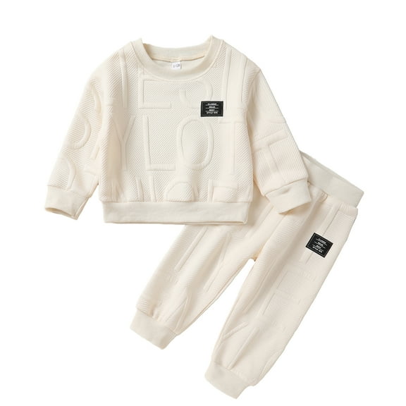 Happy Town Toddler Baby Boys Sweatsuit 6M-3T Fall Winter Long Sleeve Top and Sweatpants Outfit Sets Infant Clothes