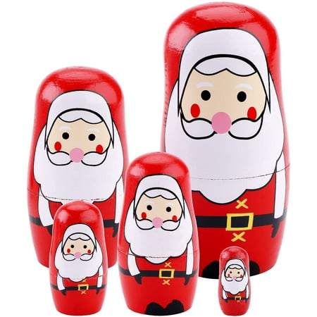 Christmas Nesting Dolls, 5 Pieces Wooden Santa Matryoshka Russian Nesting  Doll, 11Cm Cute Cartoon Santa Stacking Doll For Christmas Table Decoration  | Walmart Canada
