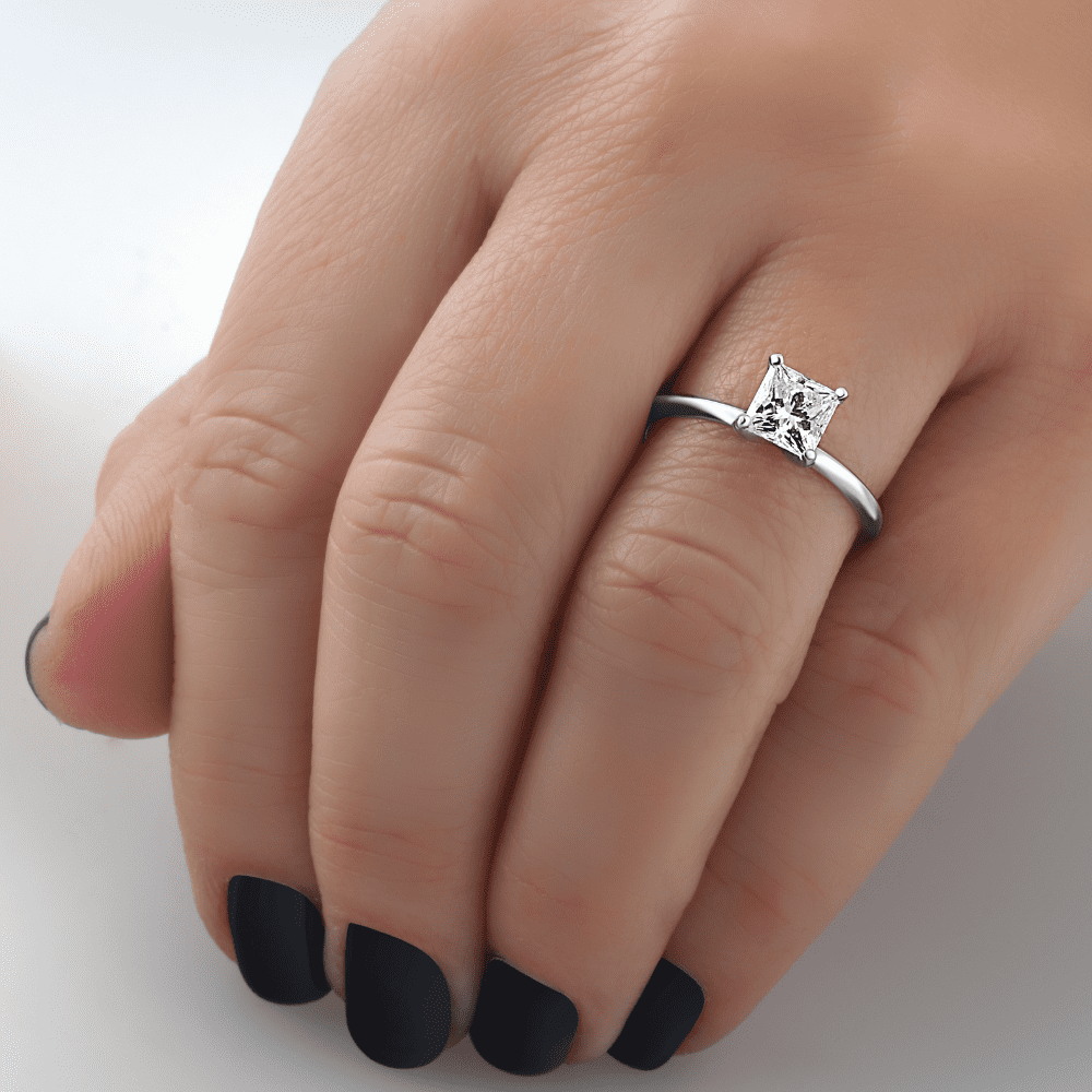 Single stone princess cut engagement rings sale