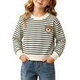 thumbnail image 5 of akafmk Girls Long Sleeve Shirts Ruffle Crew Neck Sweatshirt Pullover Embroidery Warm Base Layer Tops Fall Winter Clothes, 0-13Y, 5 of 5