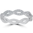 thumbnail image 1 of 3/8 cttw Diamond Infinity Eternity Wedding Ring Stackable Band 14k White Gold, 1 of 2