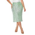 thumbnail image 1 of Falda de lentejuelas Prolriy para mujer, color liso a juego, de moda, con lentejuelas, ajustada, de cintura alta, de longitud media, faldas para mujer, verde menta M, 1 of 4
