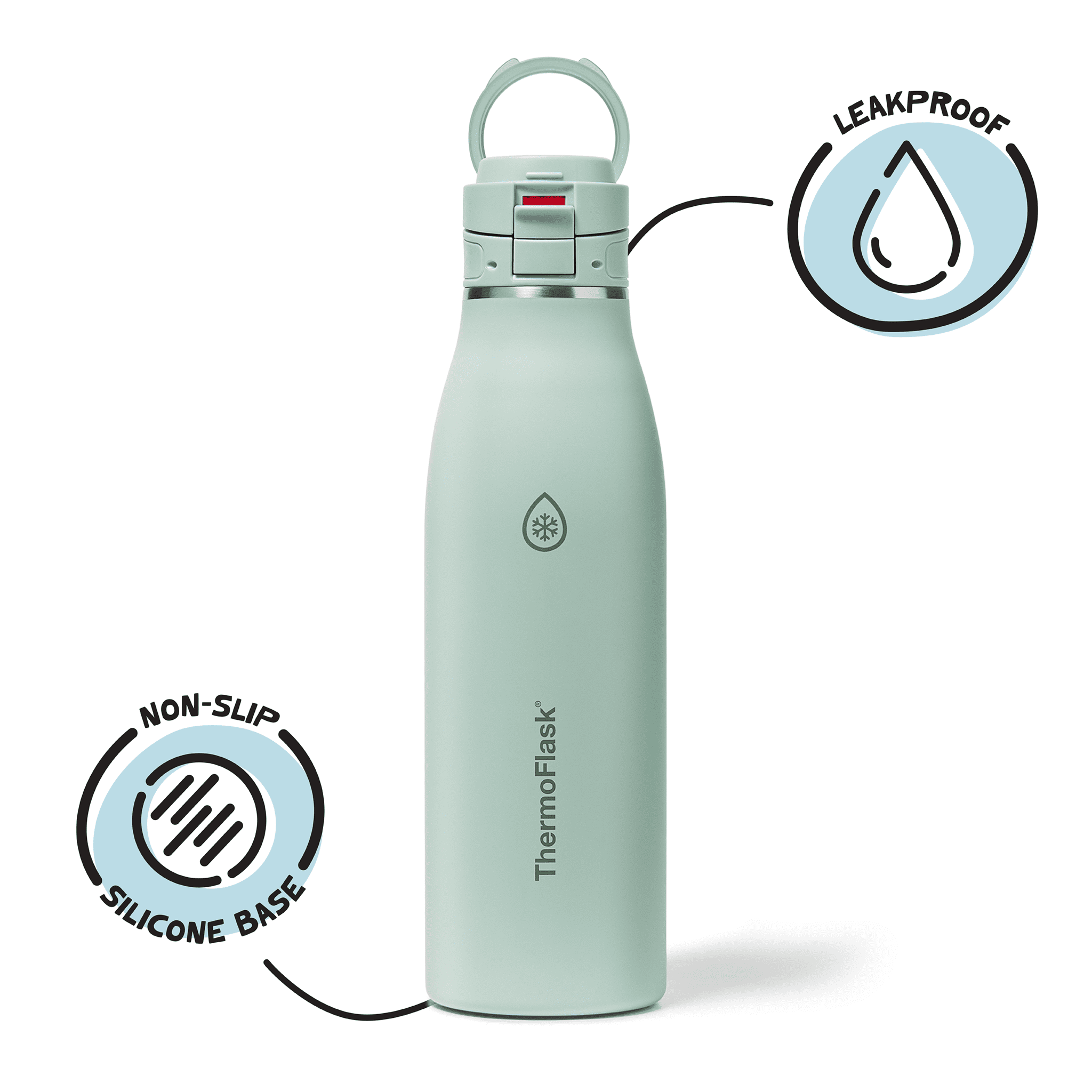 ThermoFlask Traveler 25 oz Insulated Travel Coffee Mug, Durable Stainless Steel, BPA-Free, Dishwasher Safe, Sage Green