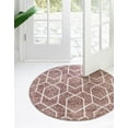 thumbnail image 3 of Unique Loom Eco Trellis Collection Area Rug - Mondo (7' Round Dusty Rose/Ivory), 3 of 12