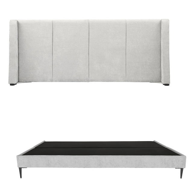 Cabecera Milan Gris King Size + Box Base Cama Slim King Size