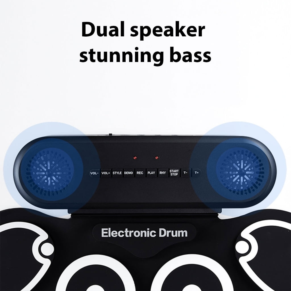 Small Electronic Drum Set Practicing Drum Pad Silicone Texture Music Creation Tool Suitable for Travel and Outdoor Gigs