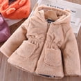 thumbnail image 2 of IDOPIP Kids Girls Fall Winter Leopard Faux Fur Hooded Coat Jacket Thick Fleece Windproof Parka Outwear, 2 of 3