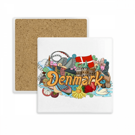 

Den Nye Havn Frederiksborg Castle Denmark Square Coaster Cup Mat Mug Subplate Holder Insulation Stone