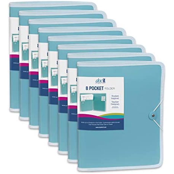 Docit 8 Pocket Folder, Multi Pocket Folder Perfect For School, Office