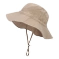 thumbnail image 2 of Huowey Boys Kids Sun Hats Swim Beach Pool Hat Kids Upf 50+ Wide Brim Chin Strap Summer Play Adjustable Outdoor Fishing Hat,Khaki,S, 2 of 4