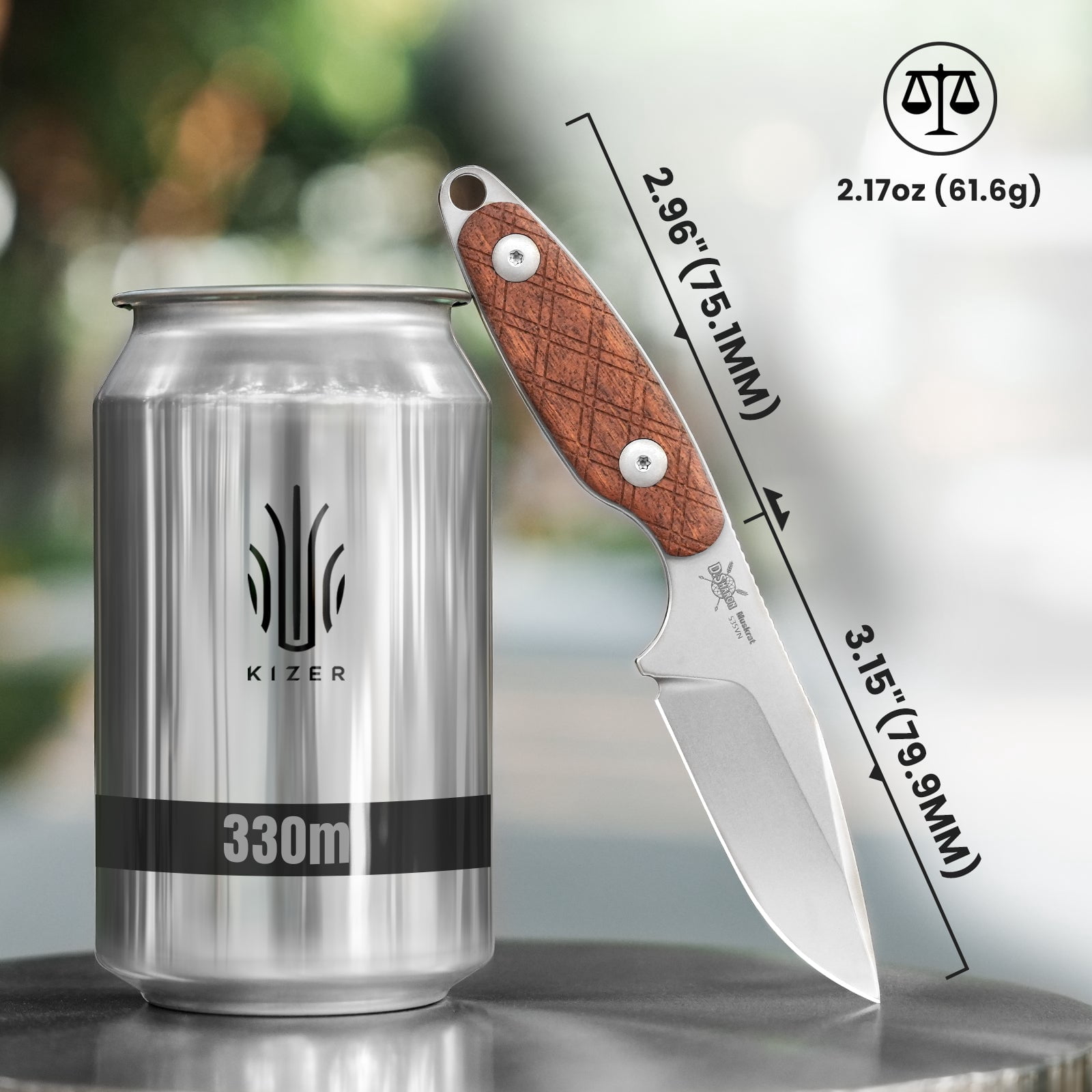 Kizer Muskrat Fixed Blade Knife S35VN Blade Mkuruti Handle Pocket Tactical Knives 1064A2