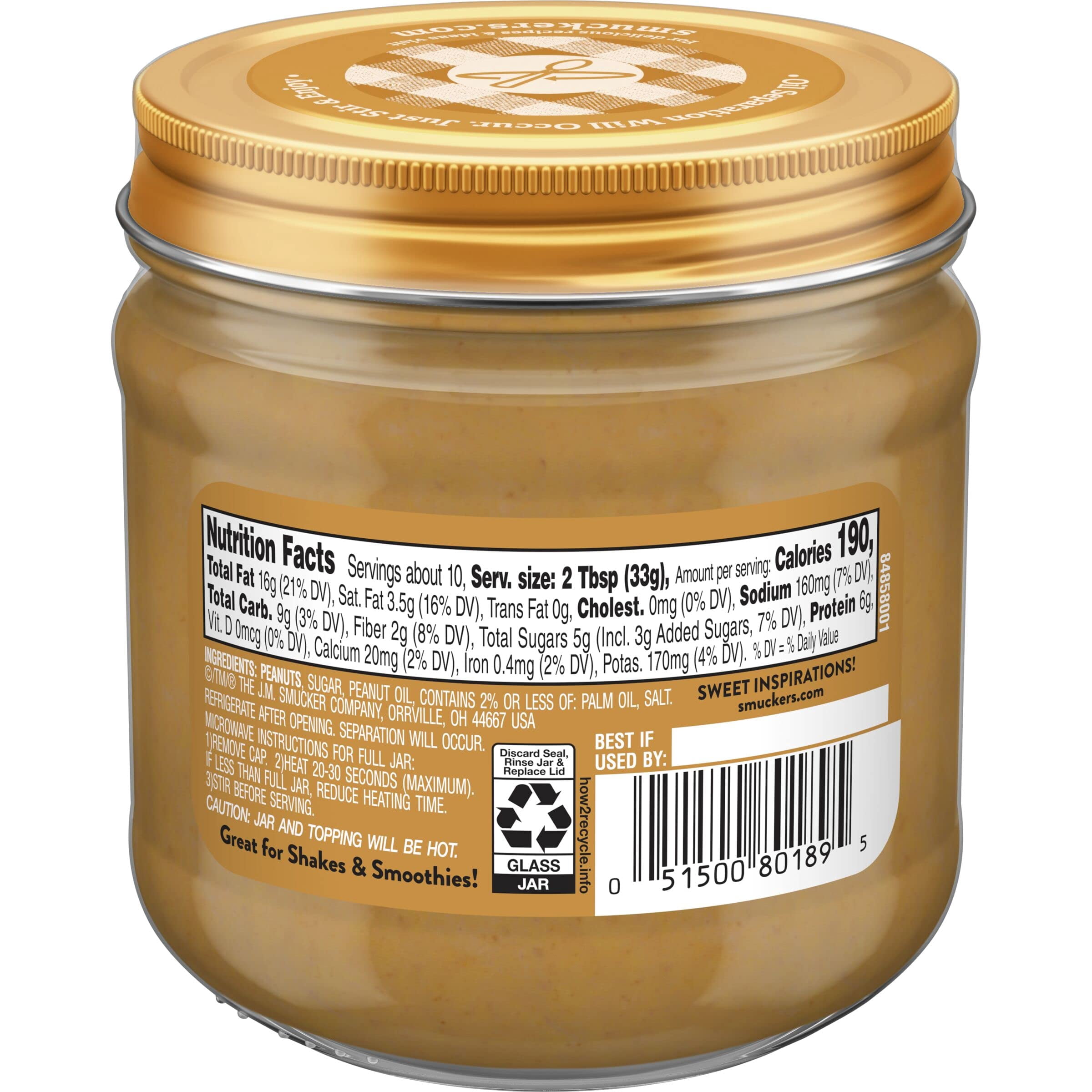 Smucker's Peanut Butter Sauce, (Pack of 17)