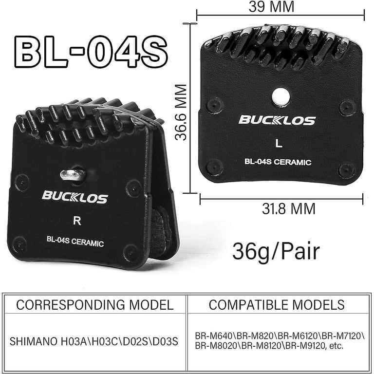 BUCKLOS MTB Hydraulic Brake Ceramic Pads Road Bike Disc Brake Pad
