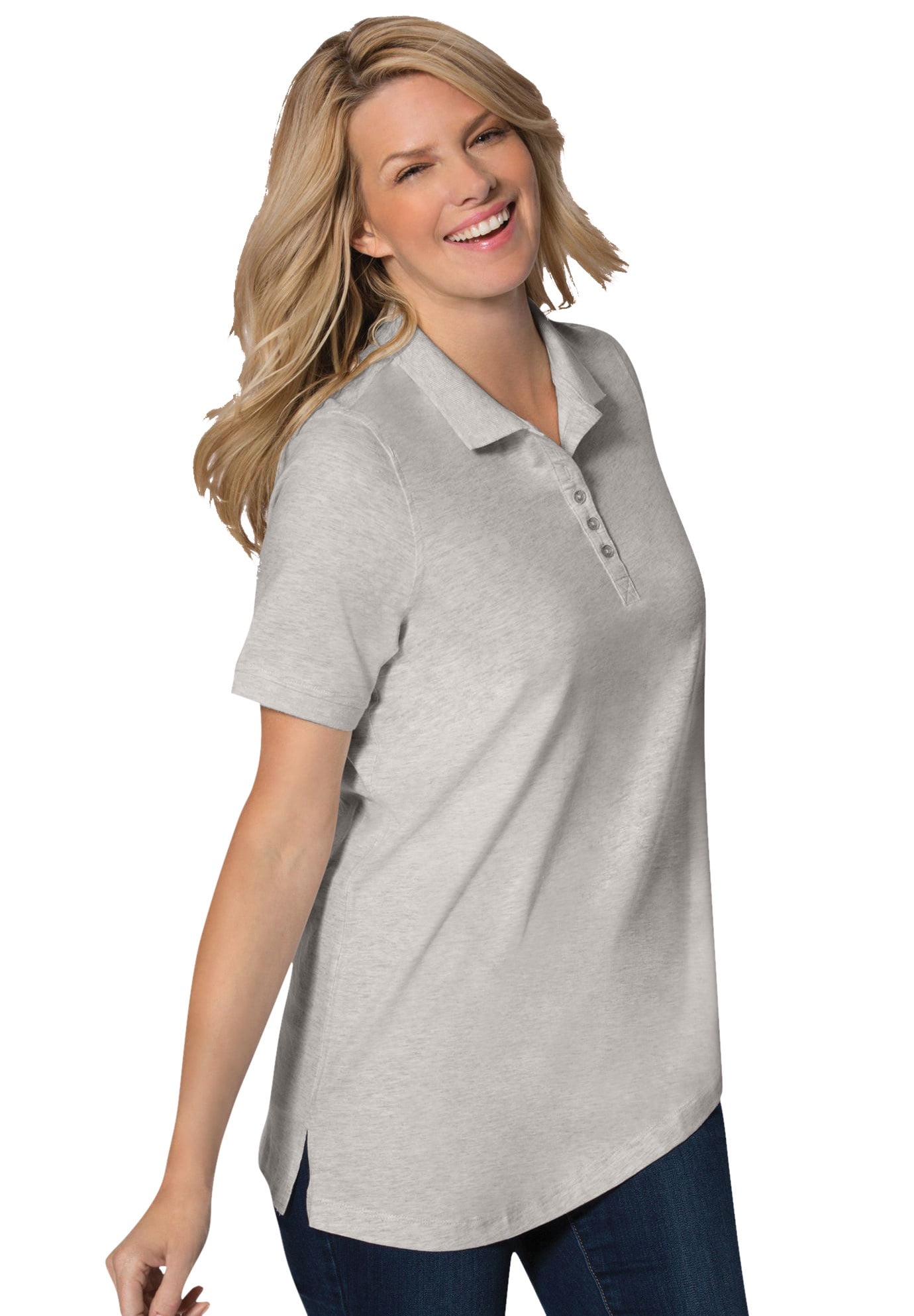 Woman Within Women's Plus Size Perfect ShortSleeve Polo Shirt Polo